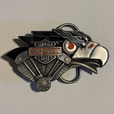 Vintage 1992 Harley-Davidson Eagle Head Belt Buckle Made in USA picture