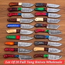 Handmade Damascus Steel Hunting and Skinning Knives with Sheath Wholesale Order picture