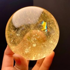 520g Top Natural Rainbow Citrine Quartz Sphere Crystal Ball energy Reiki Gem picture