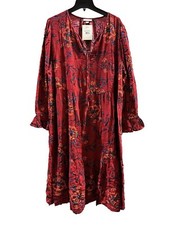 Women's Plus Size Long Sleeve Patterned A-Line Dress - Knox Rose Ruby Red 4X picture