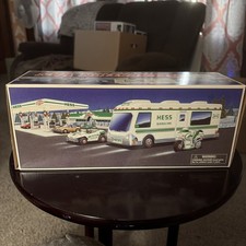 Vintage 1998 Hess Truck Recreation Van with Dune Buggy and Motorcycle NEW IN BOX picture