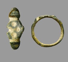 Late Roman / Early Byzantine Bronze Christian Cross Ring (Circa 4th–6th Century) picture