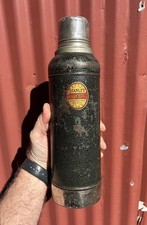 Antique 1918-1924 ~ Stanley Super-Vac Blue Glass Liner Thermos Bottle - FREESHIP picture
