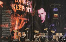1997 2pg Print Ad of Pearl Session Series Drum Kit Scott Rockenfield Queensryche picture