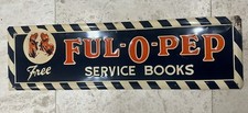 Vintage Poultry  Feed Tin Sign FULL-O -PEP Chicken Farm Cow Seed  Rare Embossed picture