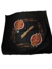 Vintage 1984 Harley Davidson Bandana Black Red Gold Biker Motorcycle 21” USA picture