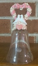 Vintage Avon Doves in Heart Bell Lead Crystal 24% 1992 picture