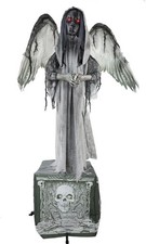 Haunted Hill Farm Life size Animatronic Haunted Angel Statue W/ Lights and Sound picture