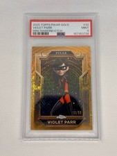2025 Topps Pixar Gold Violet Parr #32 Mini Diamond Etch Refractor 10/50 PSA 9 picture