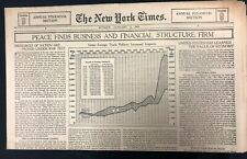 1919 JAN 5 NEW YORK TIMES NEWSPAPER WWI *PEACE FINDS FINANCIAL SECURITY* PGS 3-8 picture