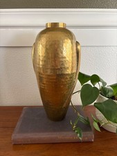 Gorgeous Vintage Brass Vase Hollywood Regency Art Deco Style picture