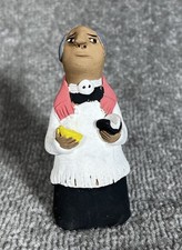 Vintage Josefina Aguilar Signed Mexican Folk Art Clay Male Priest Religious picture