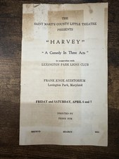 1951 Harvey Play Program St Mary’s County Little Theatre Lexington Park MD picture