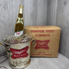 Vintage 50’-60’ Miller High Life Beer Light Champagne Bottle Bucket Display box picture