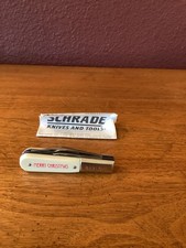 Vintage Schrade White “Merry Christmas “ 2 Blade Barlow Pocketknife #278 picture