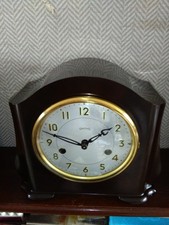 SMITHS BAKELITE ABERDEEN 8 DAY ART DECOR  MANTLE CLOCK  KEY INSTRUCTIONS  V G C picture