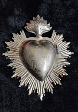 Old-style ex-voto  in the shape of the Sacred Heart of Mary 4 in × 5 in. picture