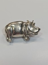 Hippopotamus 925 Silver JH Breakell Brooch  Lapel Pin  picture