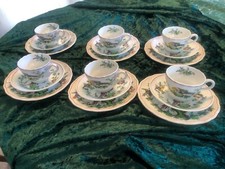 Set of 6 Vintage Copeland Spode Chelsea Birds Trio Coffee Cup+Saucer+Plate picture