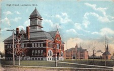 J60/ Ludington Michigan Postcard c1910 High School Building  17 picture