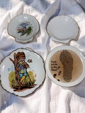 Lot of 4 Vintage Decorative Mini Plates Trinket Dishes Japan Korea Taiwan Avalon picture