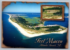 1990s Fort Macon Aerial View Atlantic Beach NC Postcard picture