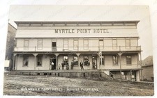 RPPC Myrtle Point Hotel Oregon 1912 People Posing Antique picture