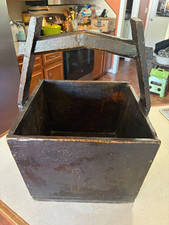 Antique Elmwood Chinese Rice Grain Bucket 18x13 picture