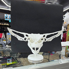 3-D printed gremlin skull with stand picture