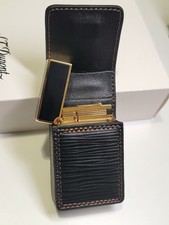 Hot ST Dupont Ligne 2 Black Gold Tribute Lighter Dual Flame with Box Case Top picture
