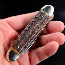 George Wostenholm I*XL equal end stag pocket knife. 4 inch closed. Great stag picture