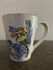 SPECTRUM DESIGN Blue  Floral With Orange Bee ,Blue Inside Coffee,Tea, Cocoa Mug picture