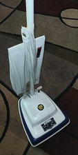 Retro Eureka 1425 Vacuum Cleaner Blue & White Vintage Upright Tested Works picture