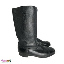 Vintage East German NVA Military Leather Jackboots Black Size 29 US Mens 11 picture