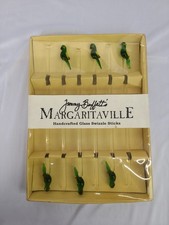 NIB Jimmy Buffett's Margaritaville Handcrafted Glass Parrot Swizzle Sticks picture