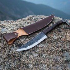 Sons of Odin Viking Knife 9.5” – Raven Head Hilt Fixed Blade Hunting Knife picture