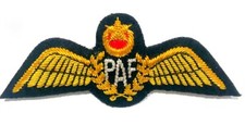 PAKISTAN AIR FORCE PILOT GOLD BULLION WIRE WING  EXCELLENT QUALITY CP BRAND  picture