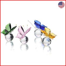 Enchanting 4 Pcs Crystal Butterfly Statues in Gift Box – Perfect for All Ages picture