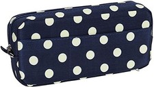 Makeup Brush Pouch - Blue with Cream Polka Dot Small Makeup Brush Bag for Women picture