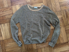 Dries Van Noten Gold, Rainbow, Silk, Yellow Sweater, Size Small, Great Condition picture