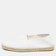 Valentino White Canvas VLogo Slip On Espadrilles Loafers Size 44.5 picture