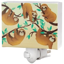 Sloths Children's Night Light, MDF Plastic - Measures 5 1/4