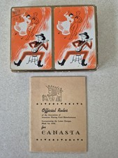 Vtg Hamilton Canasta Playing Cards Cowboy Western Dance Theme w/Rules Booklet picture
