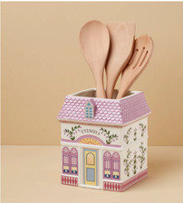 2026 Lenox Spice Village Utensil Crock with Wood Utensils Porcelain Figurine 2nd picture