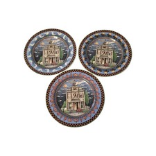 3 Vtg 2000 Sakura Stoneware Debbie Mumm Haunted House Halloween Salad Plates  picture