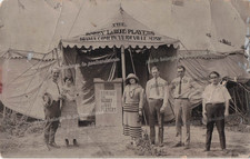 RPPC Bobby LaRue Players Vaudeville Music Circus Tent DAMAGE Photo Postcard I18 picture