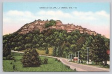 Grandad's Bluff La Crosse Wisconsin Vintage Linen Postcard Scenic View picture