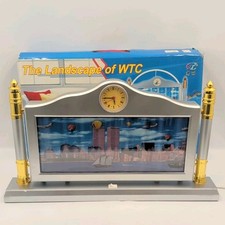 VTG Y2K Twin Towers WTC NYC Skyline Motion Lamp Seabed Aquarium Light Boxed picture