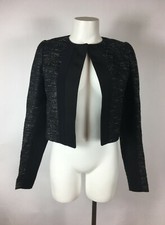 NARCISO RODRIGUEZ  Textured black cropped bolero Jacket 38 Made in Italy damage picture