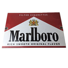 Vintage Marlboro Cigarette Sign - Porcelain Tobacco Gas Pump Store Sign picture